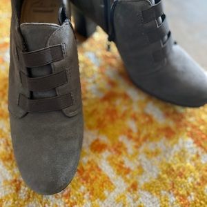 Clark Gray Suede Booties
